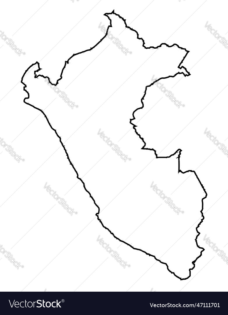 Peru outline map Royalty Free Vector Image - VectorStock