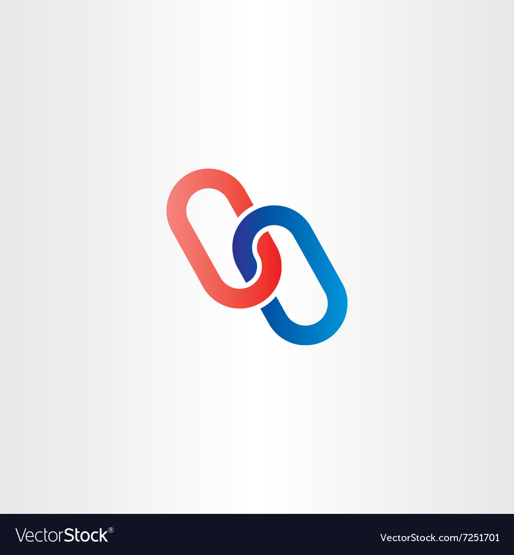 Red blue chain link logo icon Royalty Free Vector Image