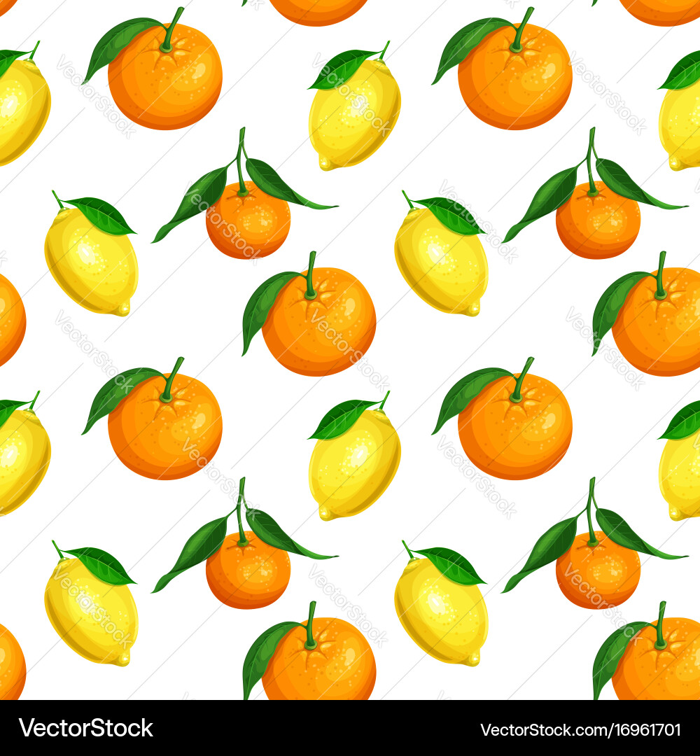 Seamless pattern with citrus Royalty Free Vector Image