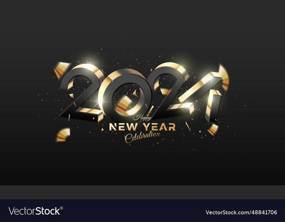 3d number 2024 design to celebrate happy new year Vector Image