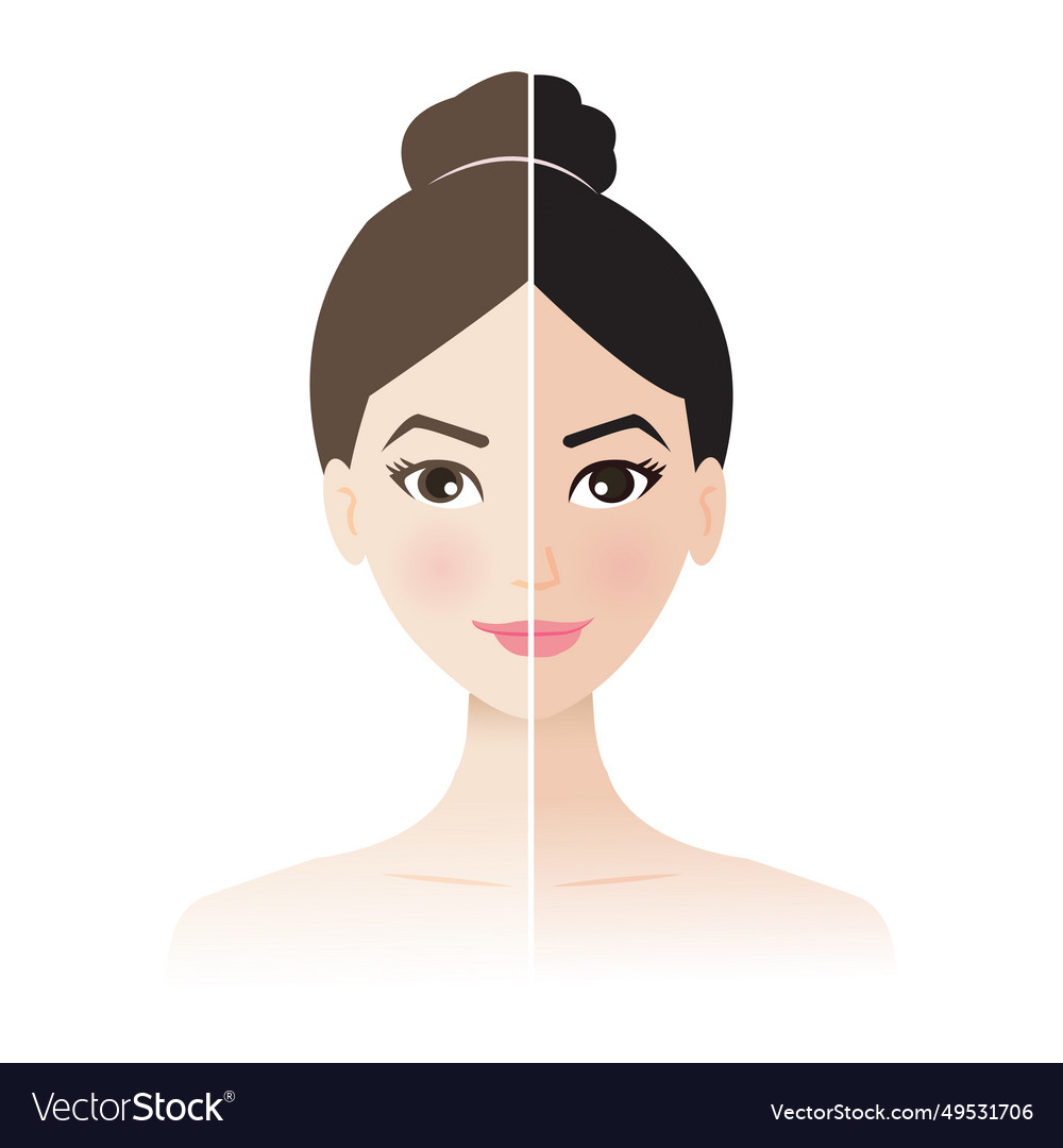 Comparison of two skin tones Royalty Free Vector Image