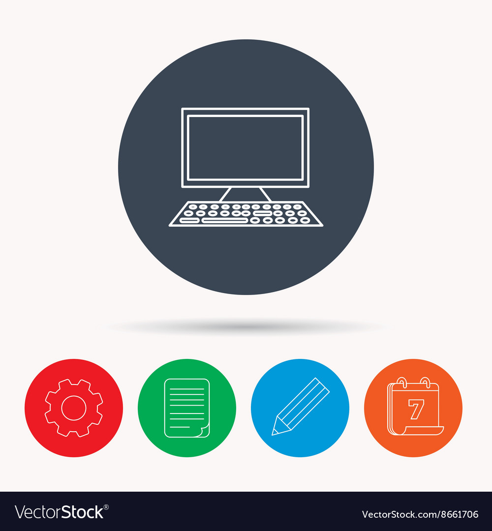 Computer pc icon widescreen display sign Vector Image