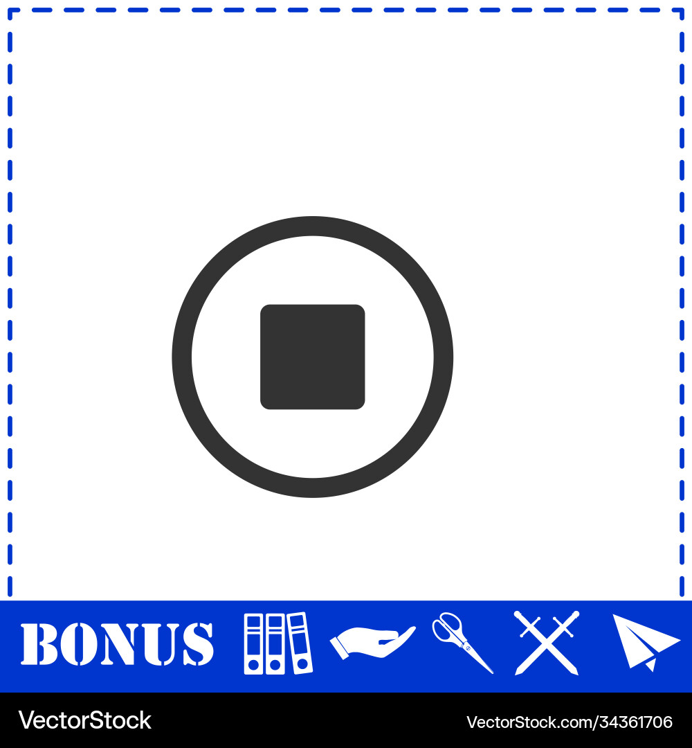 Stop icon flat Royalty Free Vector Image - VectorStock