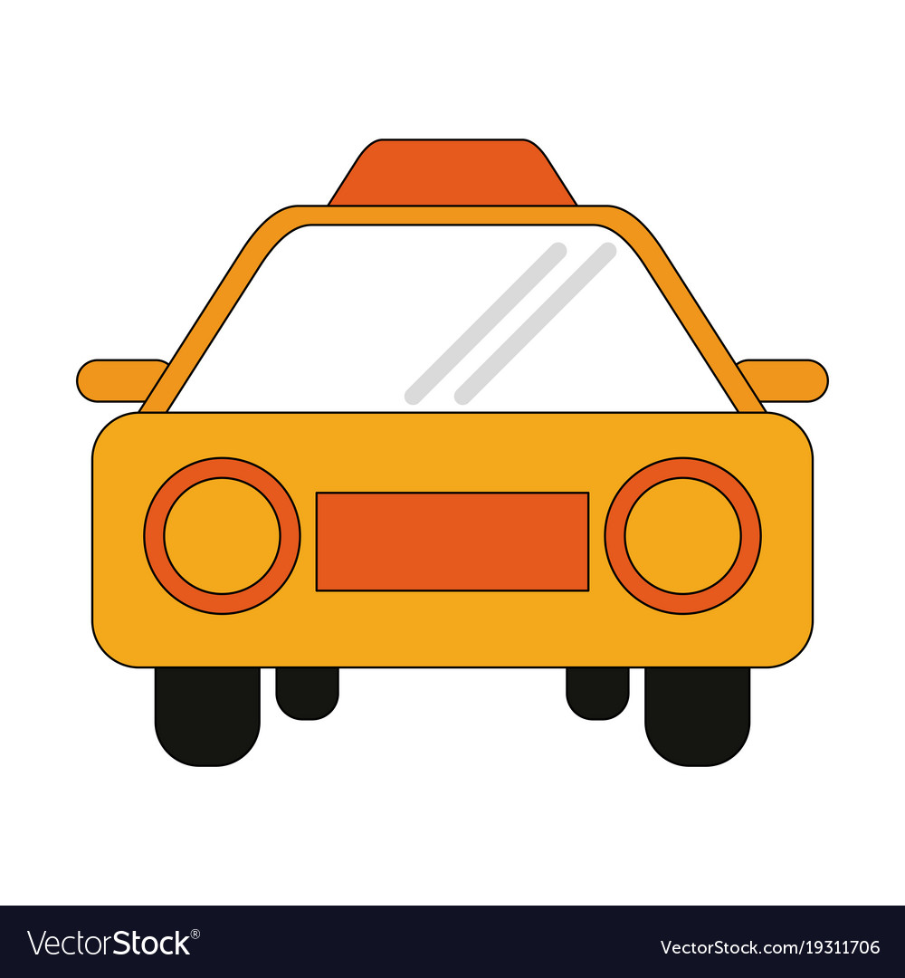 Taxi cab frontview Royalty Free Vector Image - VectorStock