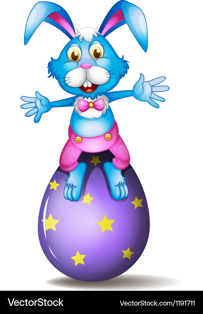 A rabbit above an easter egg Royalty Free Vector Image