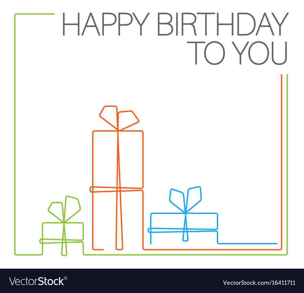 Birthday Minimalistic Card Template Royalty Free Vector 6412