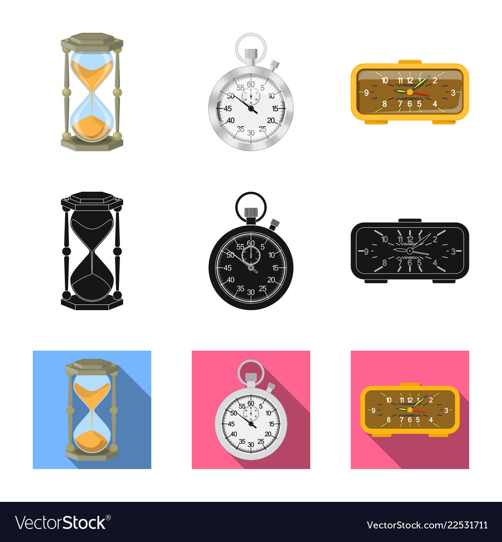 Clock and time symbol set Royalty Free Vector Image