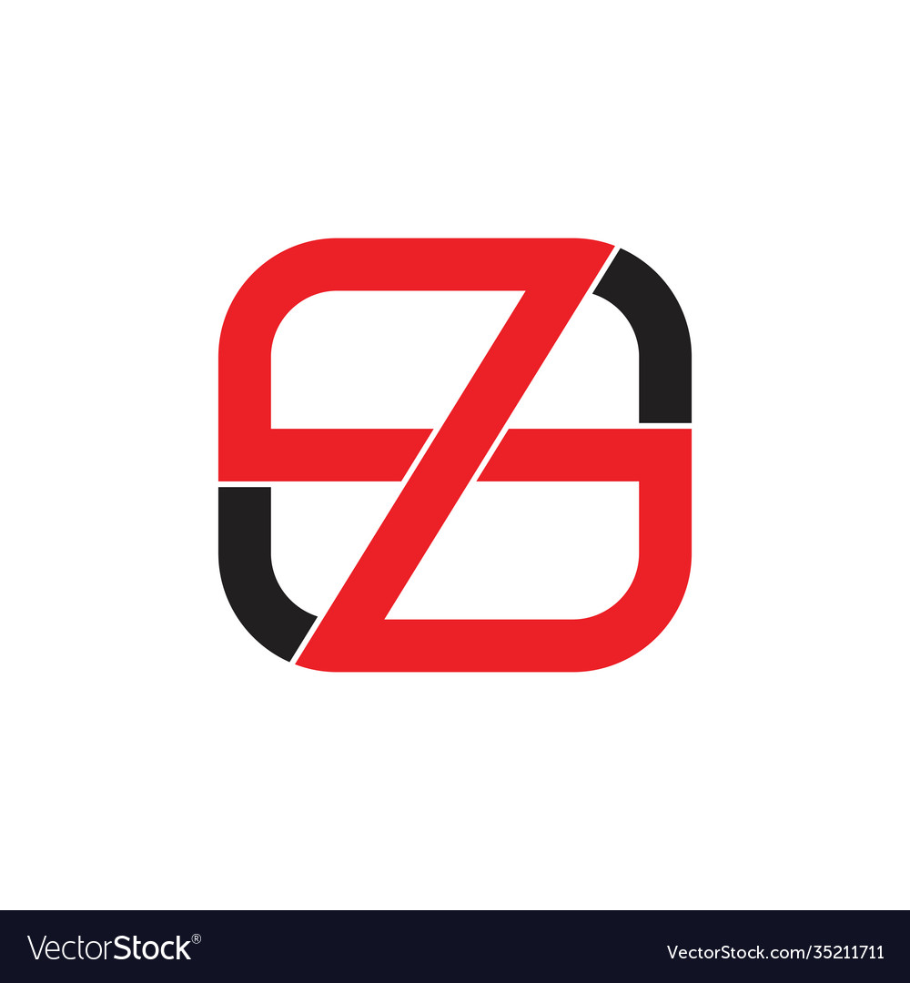 Letter Z Infinity Line Square Geometric Logo Vector Image