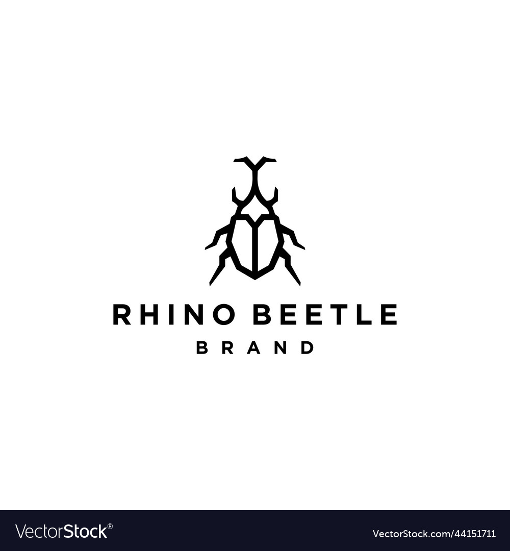 Outline rhino beetle logo icon design Royalty Free Vector