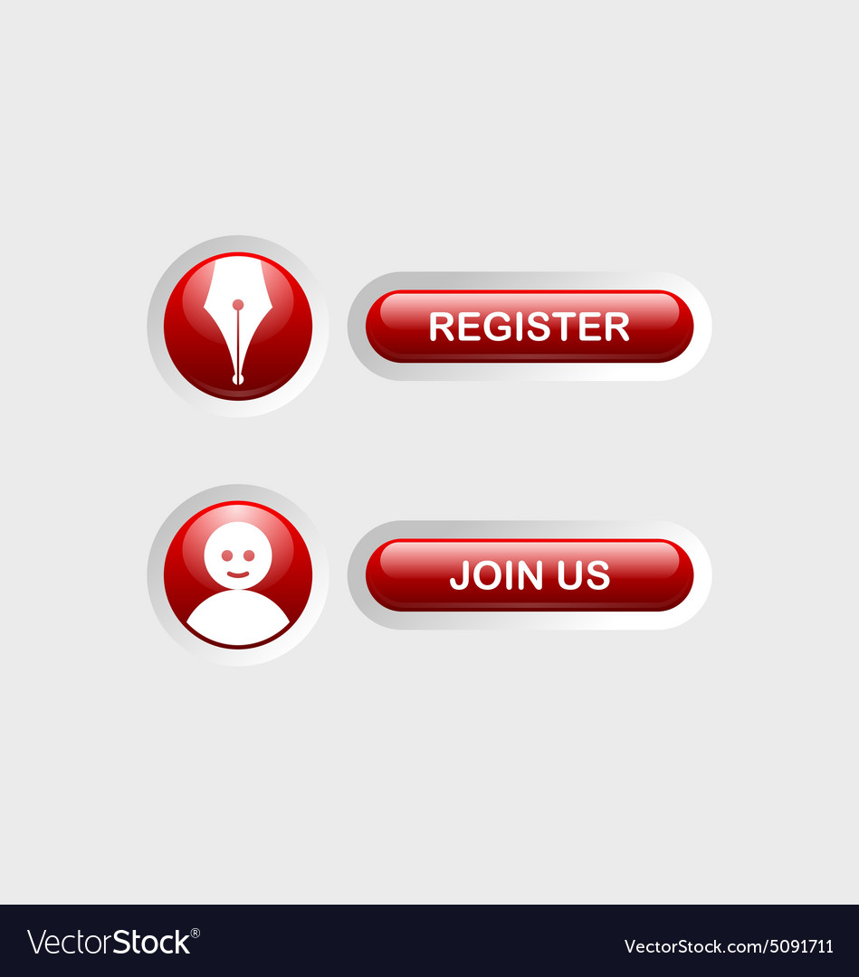 Register and join us buttons Royalty Free Vector Image