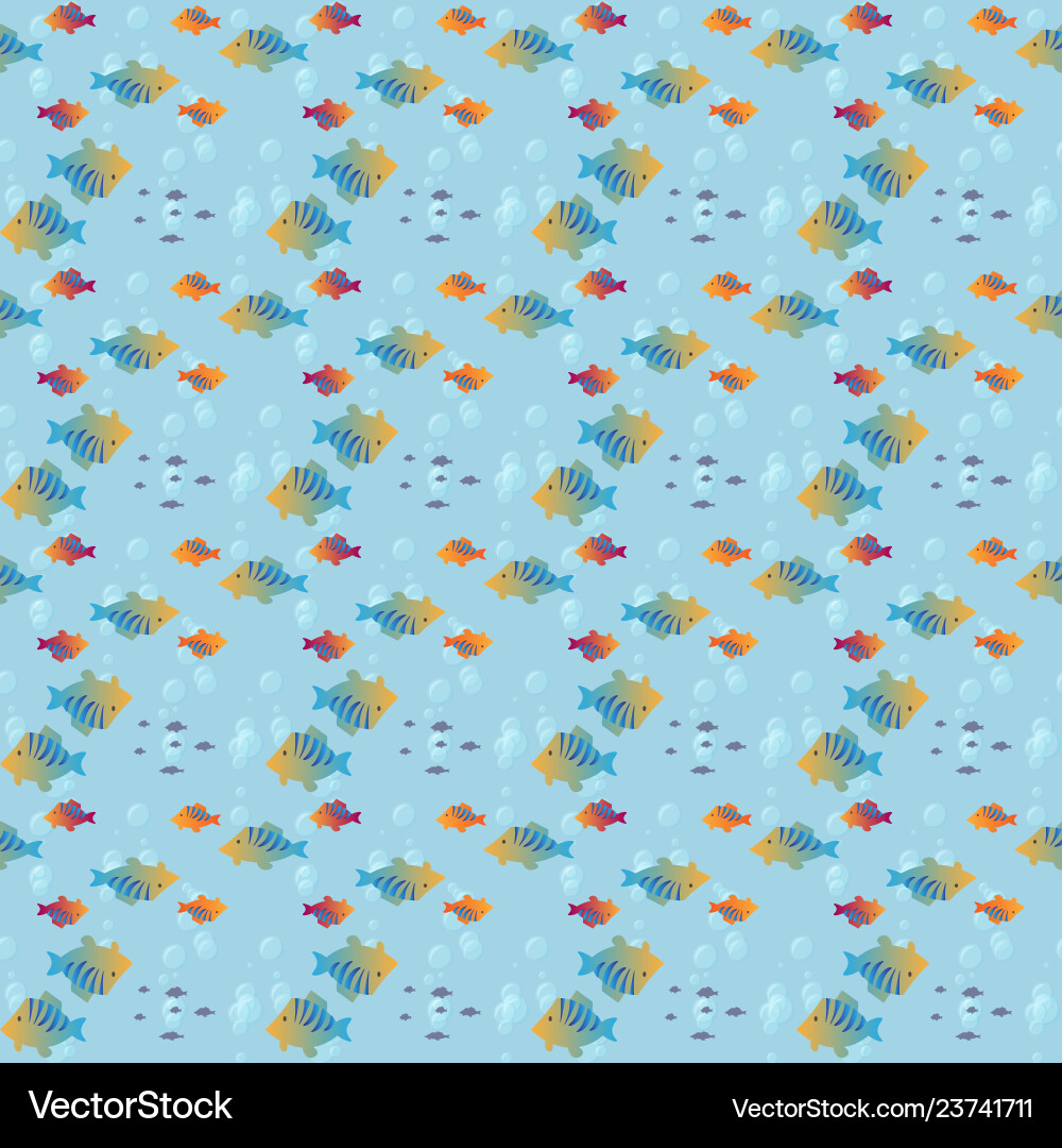 Seamless pattern with cute ornamental fish summer Vector Image