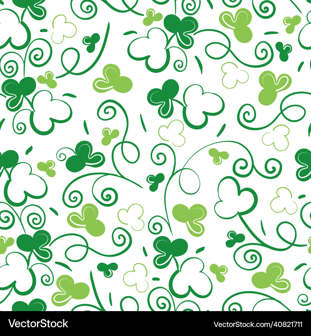 Seamless plant pattern with clover leaves Vector Image