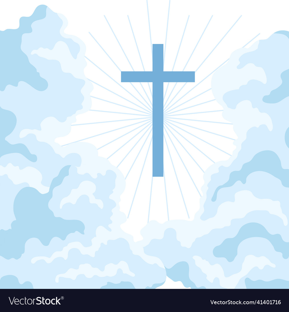 Christian of sky with clouds Royalty Free Vector Image