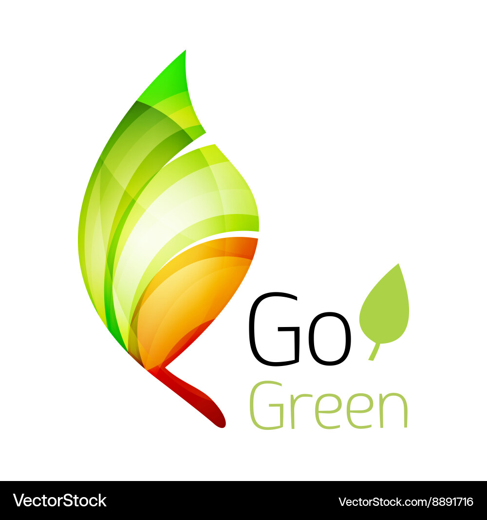 Geometric abstract leaf logo Royalty Free Vector Image