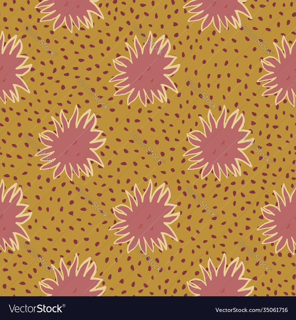 Sunshine cute faces seamless doodle pattern Vector Image