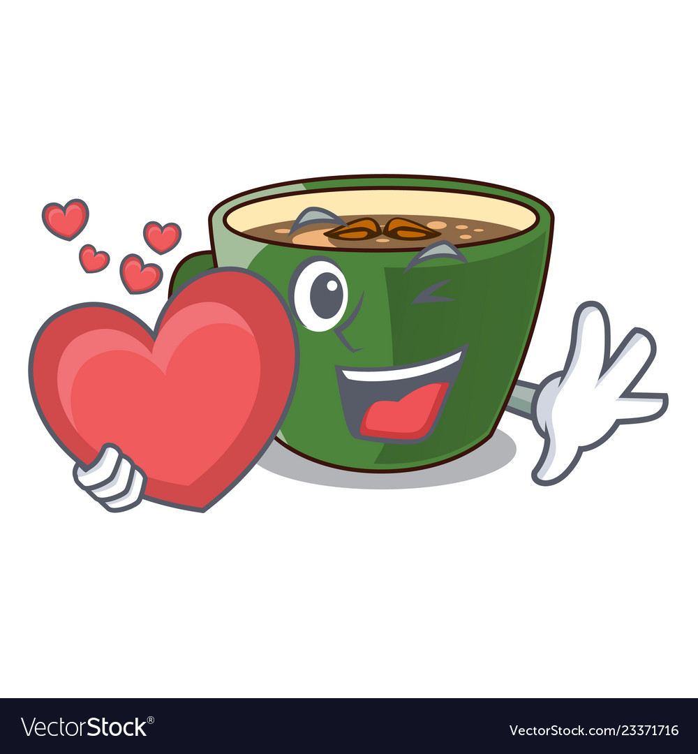 With heart indian masala tea in cartoon cup Vector Image With heart indian masala tea in cartoon cup Vector Image