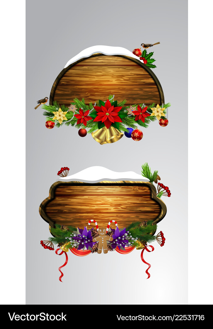 Wooden christmas board Royalty Free Vector Image
