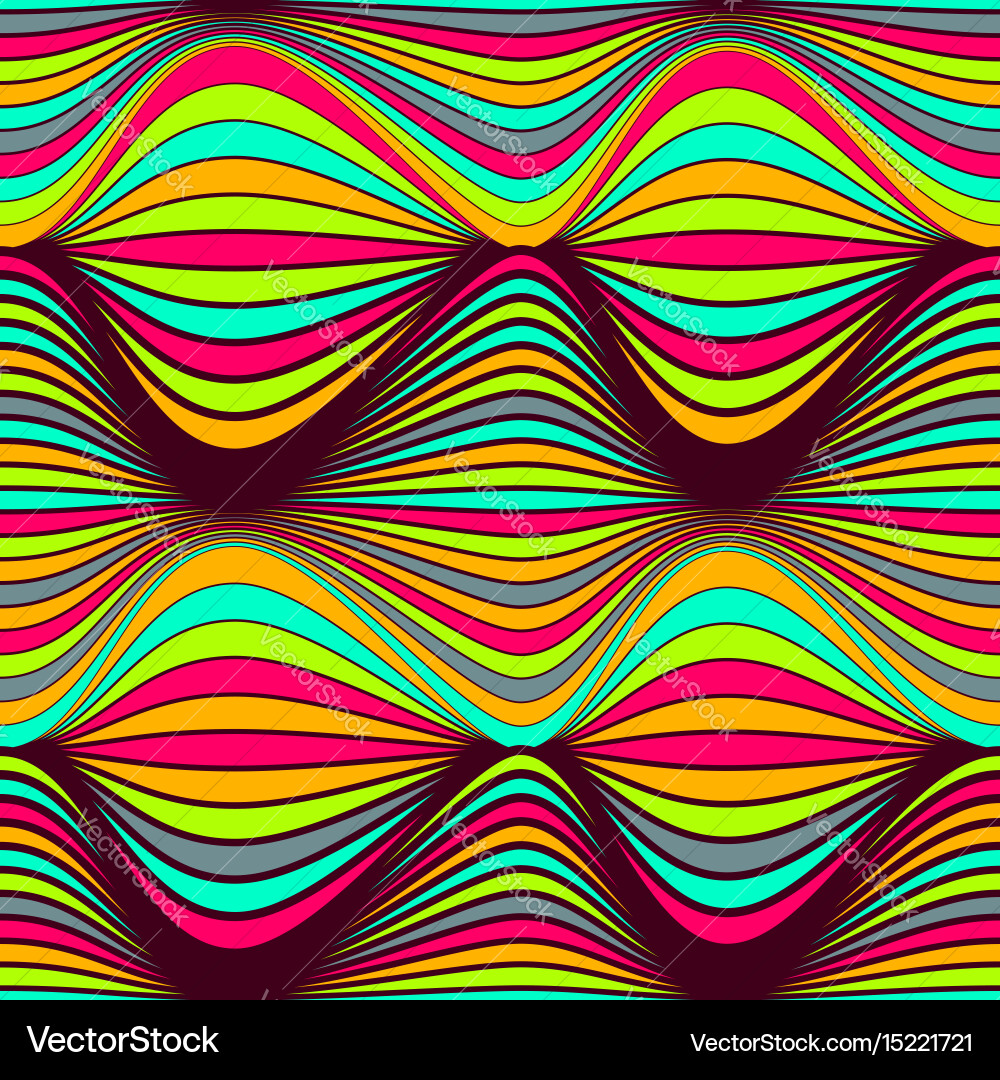 Abstract seamless pattern bright colored wavy Vector Image