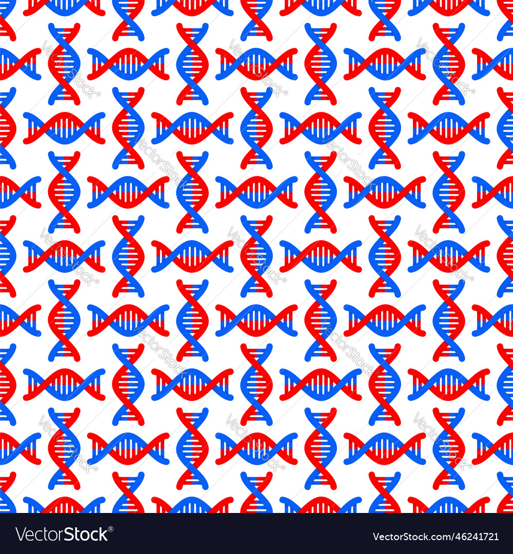Dna strand pattern seamless deoxyribonucleic acid Vector Image
