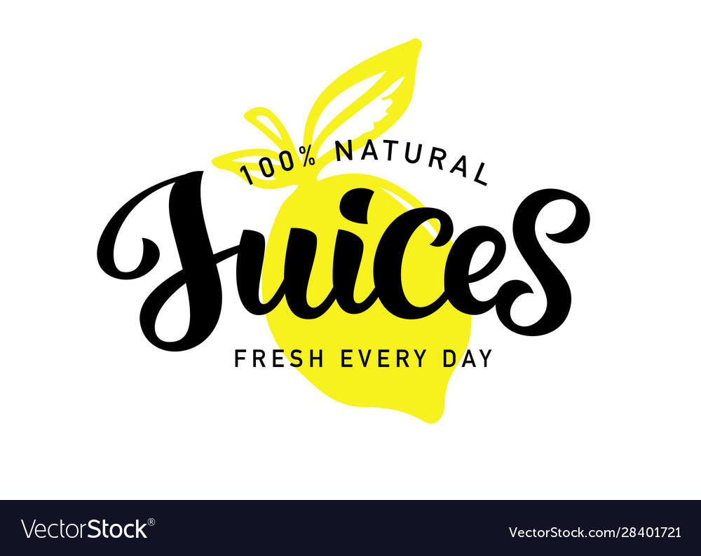 Natural fresh juices logo badge Royalty Free Vector Image