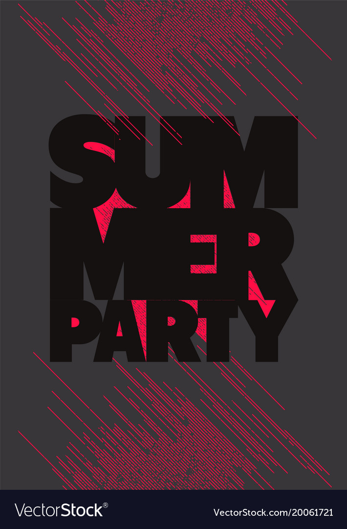 summer party typographic poster design royalty free vector