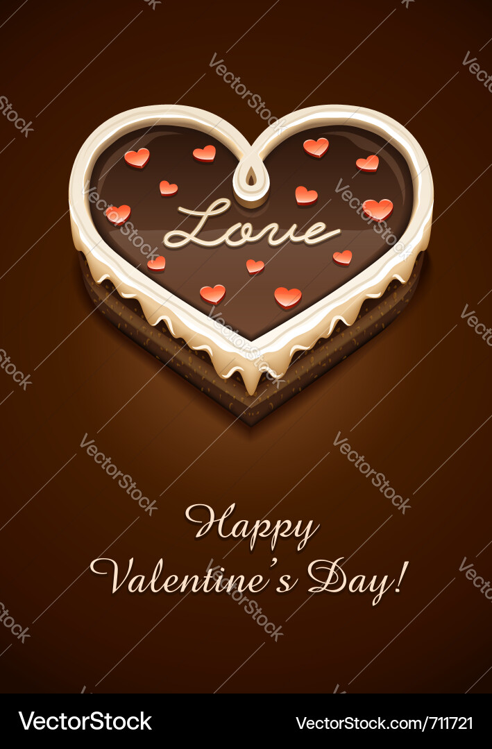 Sweet chocolate cake Royalty Free Vector Image