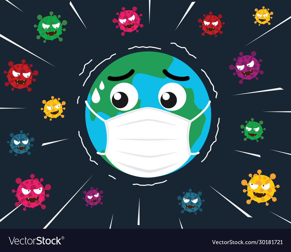 World wearing protective mask Royalty Free Vector Image