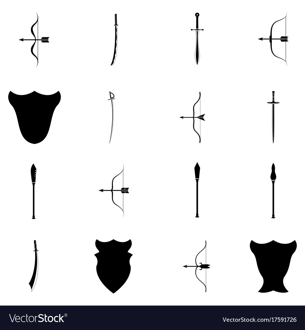 Ancient Weapons Icon Set Royalty Free Vector Image Ancient Weapons Icon Set Royalty Free Vector Image