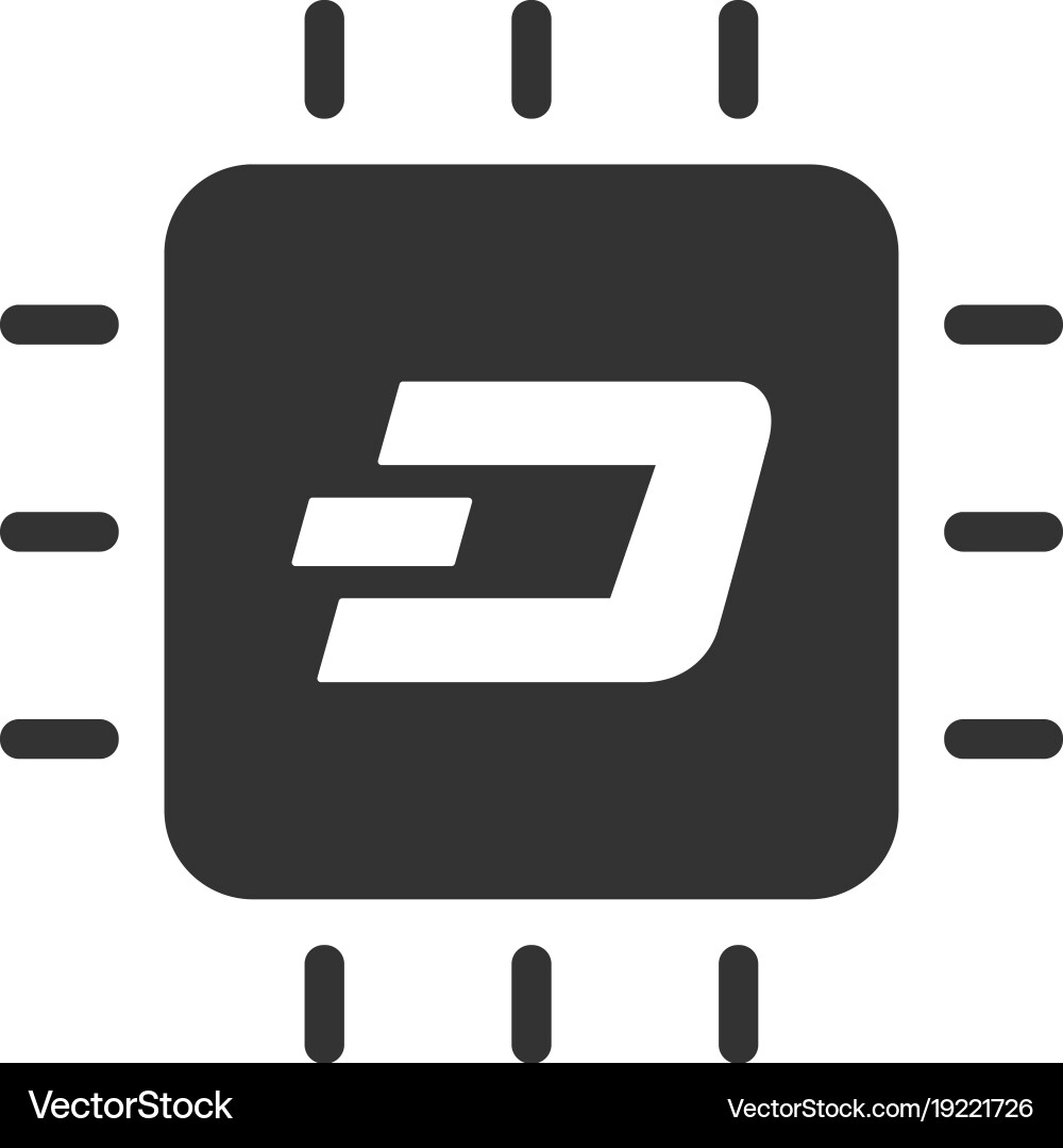 Dash processor chip flat icon Royalty Free Vector Image