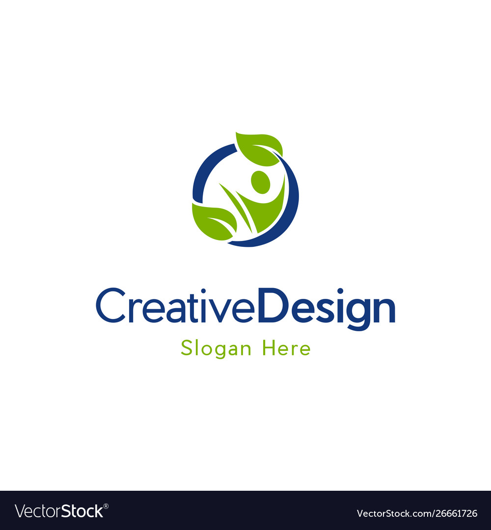 Human leaf care creative logo design Royalty Free Vector