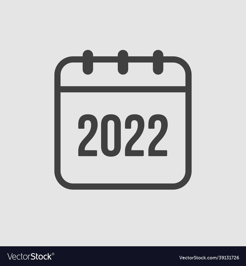 Icon calendar year 2022 of the year Royalty Free Vector