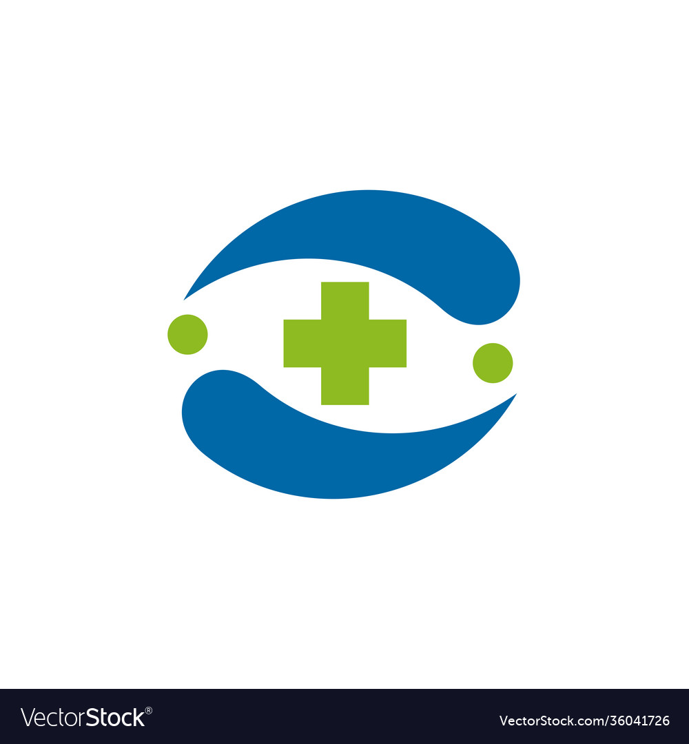 Medical and health care logo design with cross Vector Image