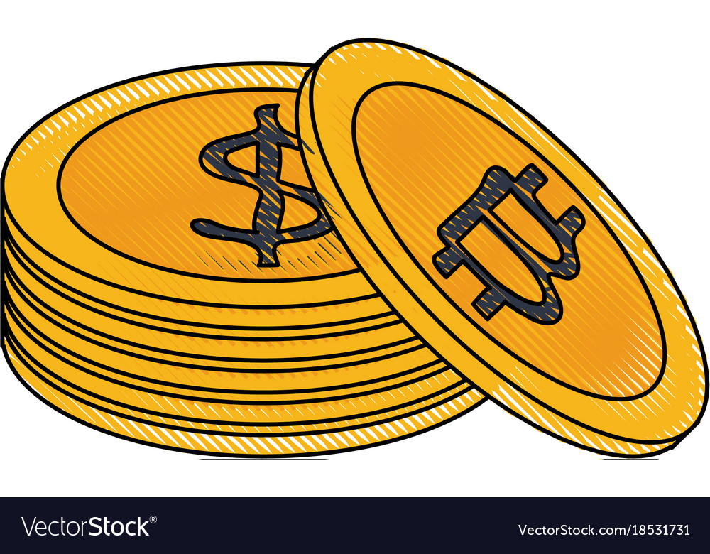 Bitcoin Virtual Money Exchange Royalty Free Vector Image Bitcoin Virtual Money Exchange Vector Image