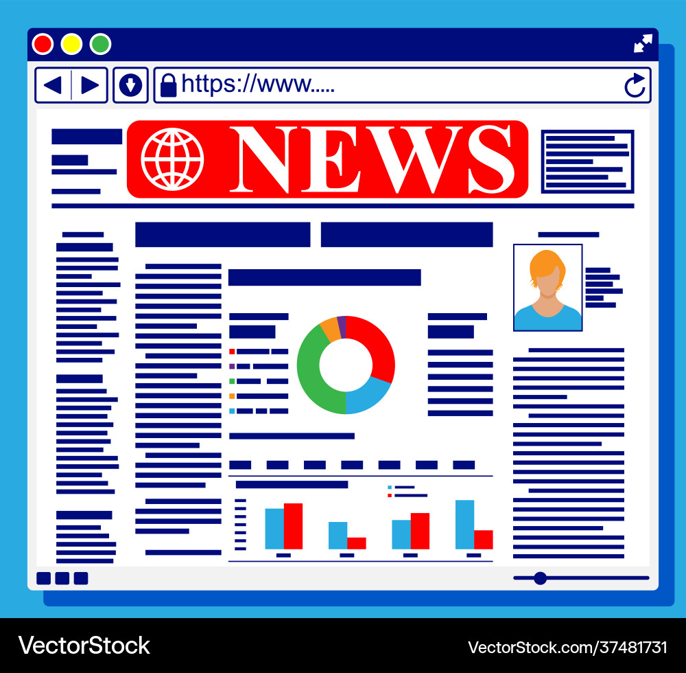 Business news on computer browser Royalty Free Vector Image