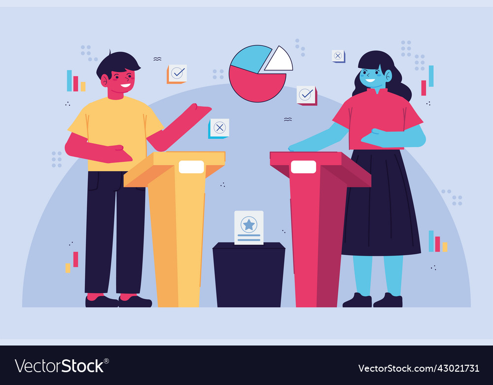 Candidates debate campaign Royalty Free Vector Image
