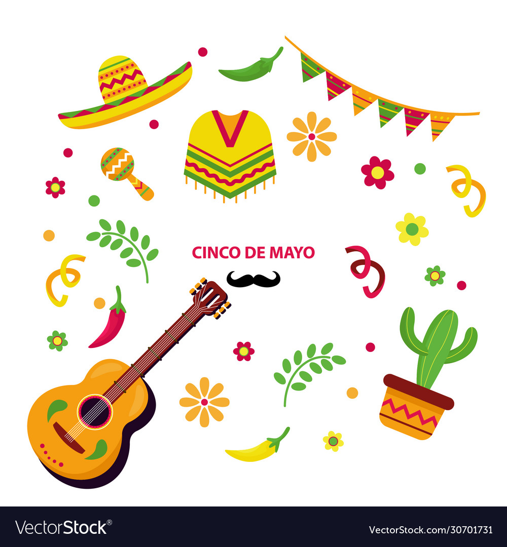 Cinco de mayo element collection Royalty Free Vector Image