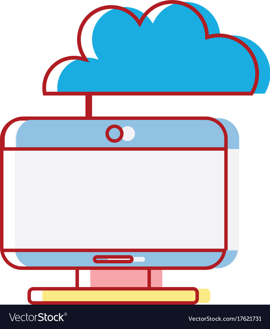 Computer technology with cloud data center Vector Image