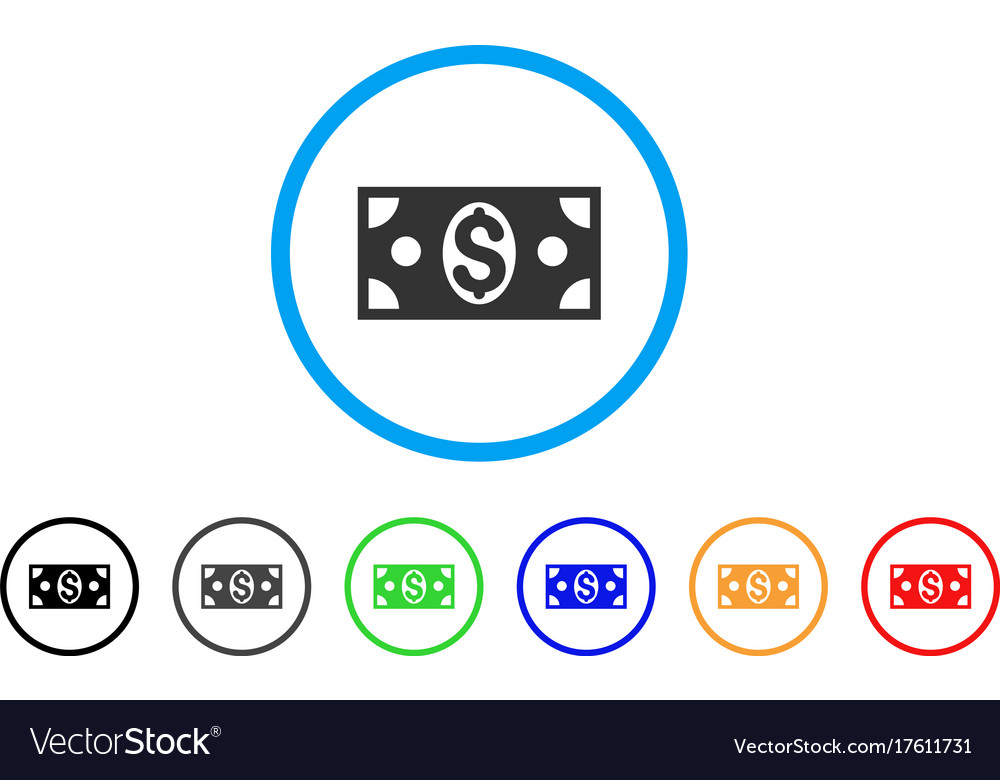 Dollar banknote rounded icon Royalty Free Vector Image