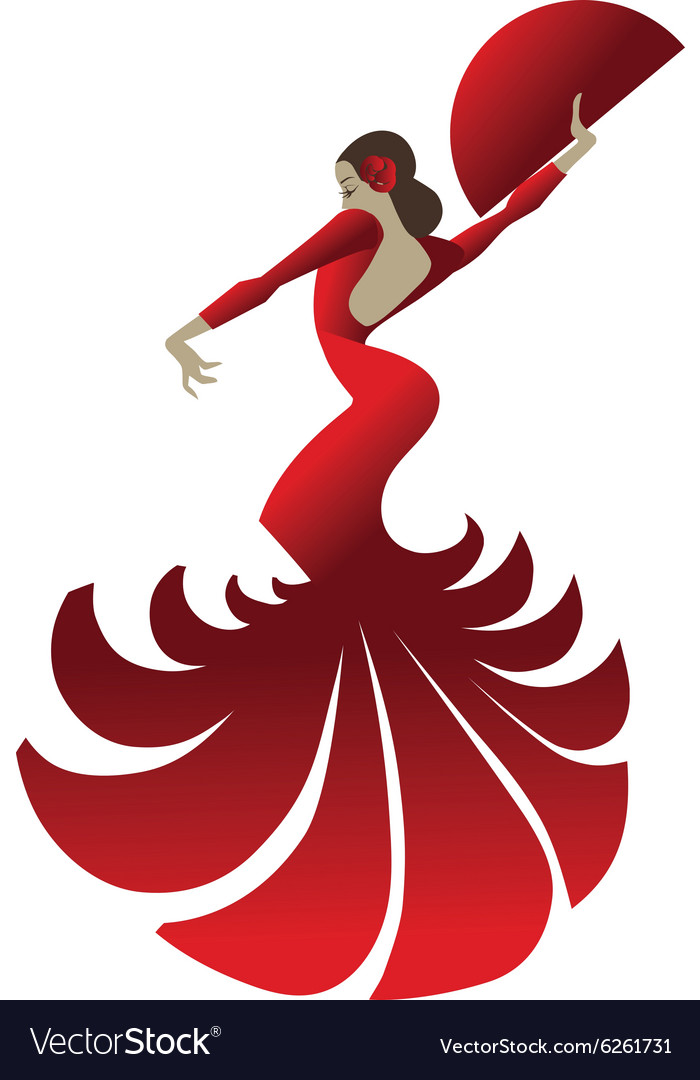 Flamenco dancer holding spectacular pose Vector Image