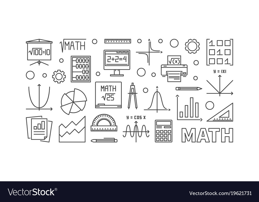 Math education concept horizontal banner