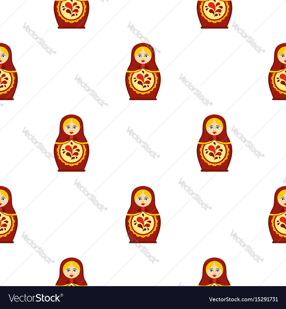 Matrioshka pattern flat Royalty Free Vector Image