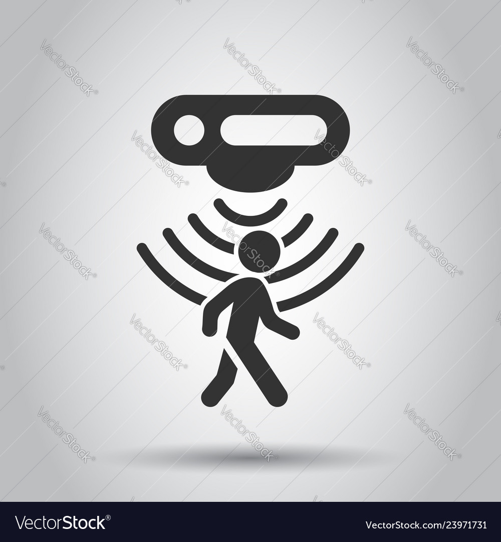 Motion sensor icon in flat style waves Royalty Free Vector