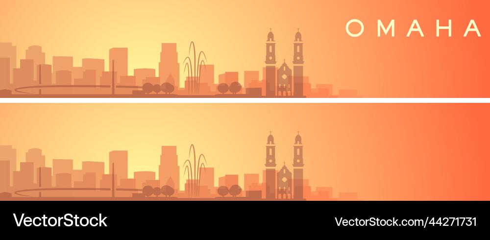 Omaha beautiful skyline scenery banner Royalty Free Vector