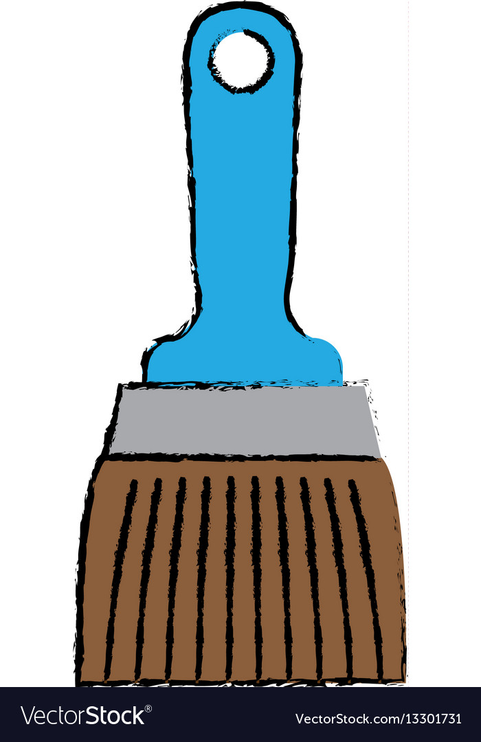 Paint brush construction tool Royalty Free Vector Image