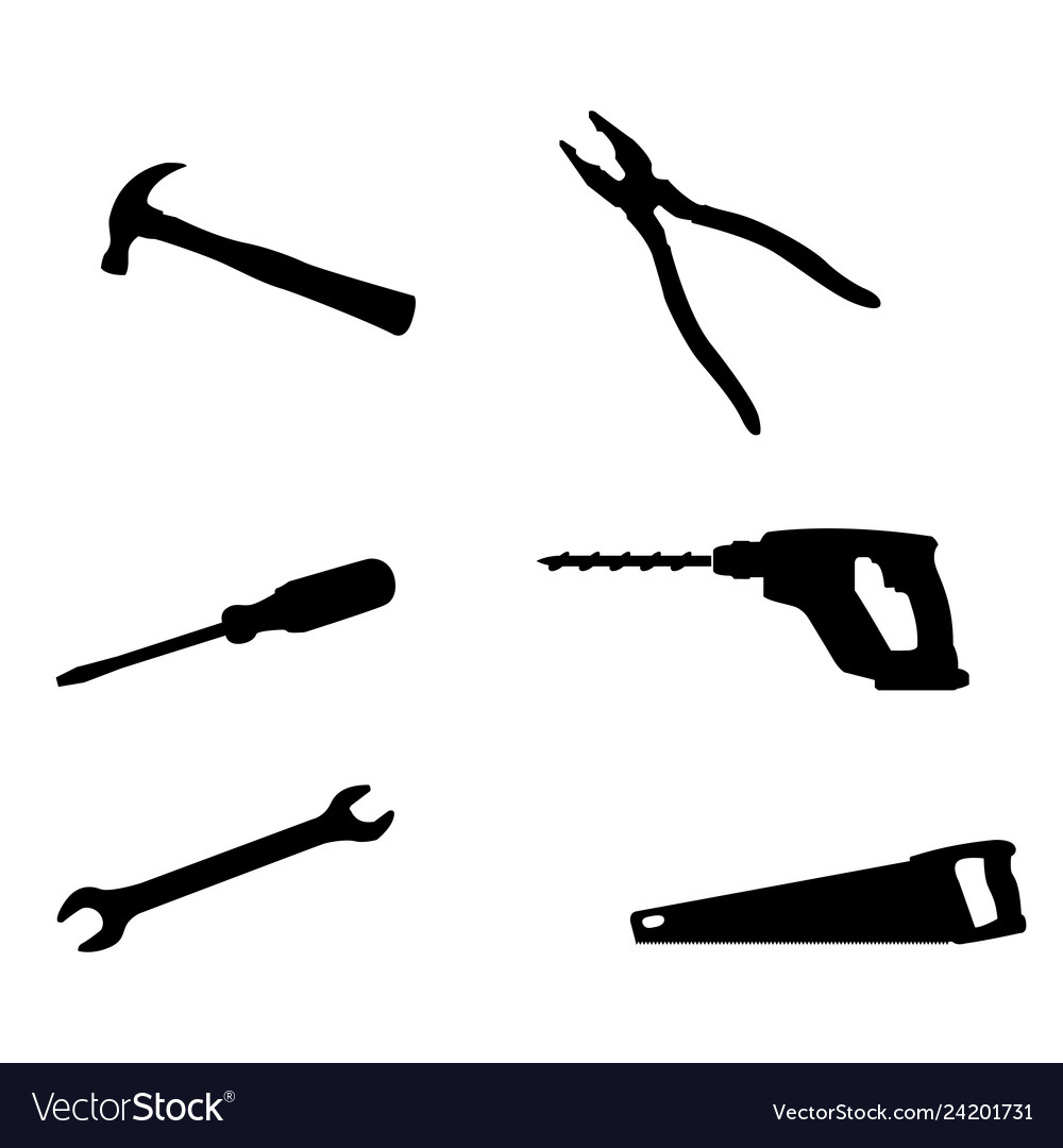 Repair tools silhouette icons