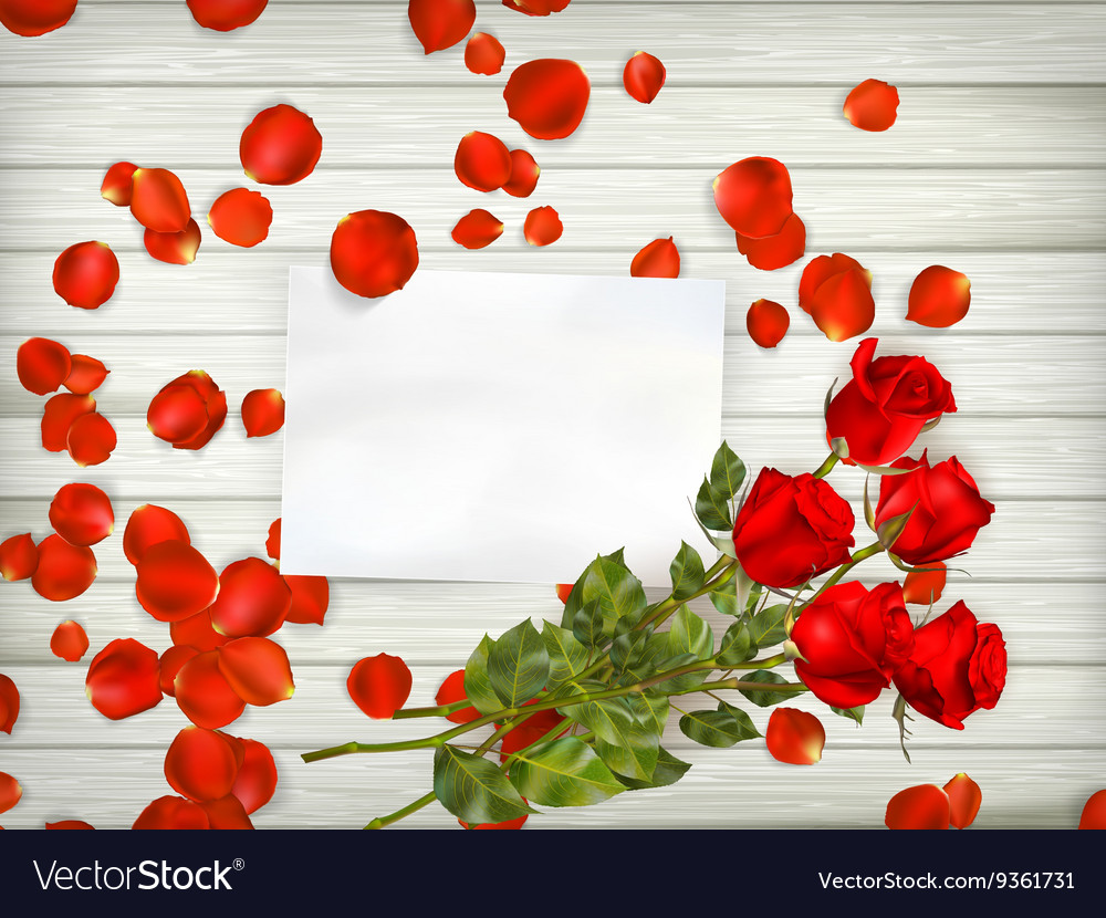 Roses over wooden table eps 10 Royalty Free Vector Image