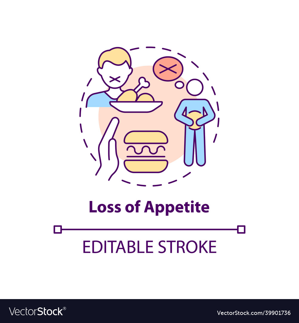 Appetite loss concept icon Royalty Free Vector Image