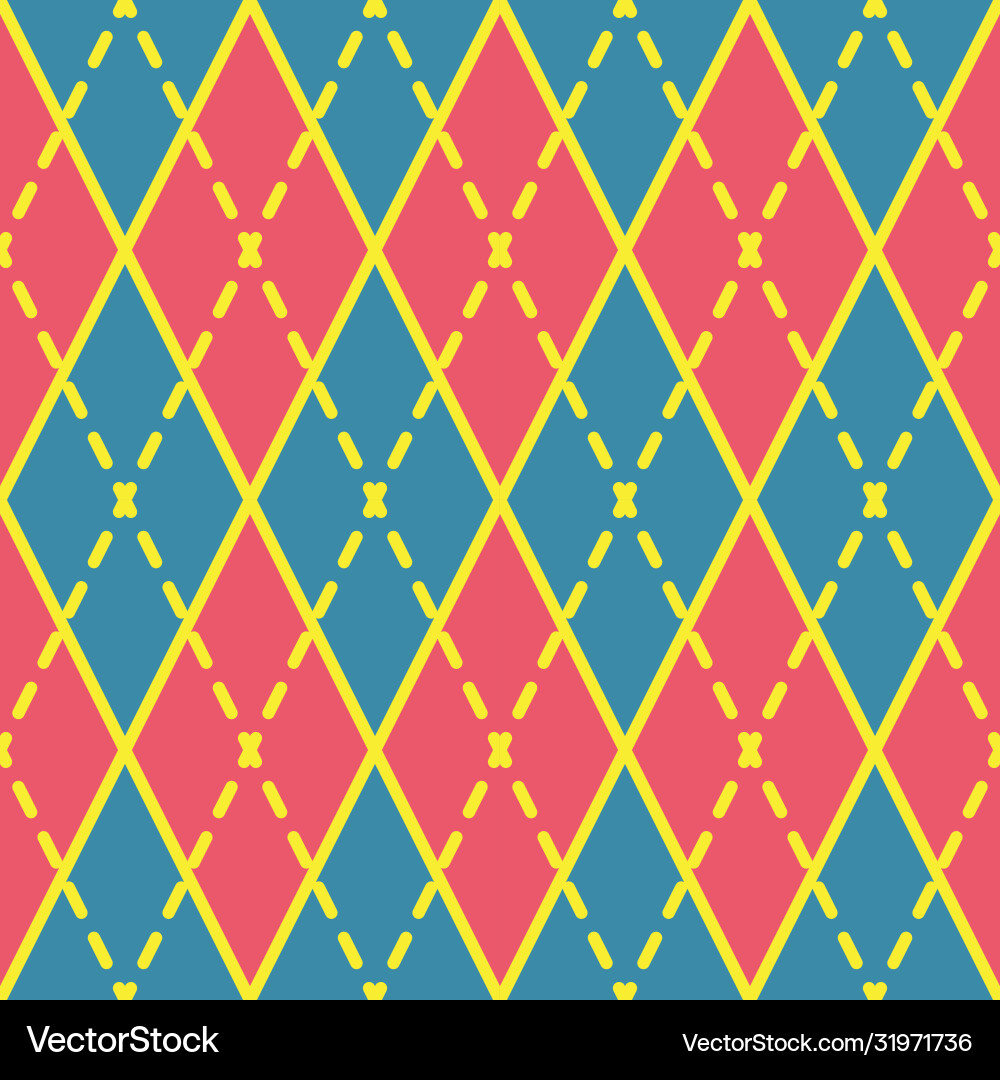 Argyle seamless pattern geometric rhombus Vector Image