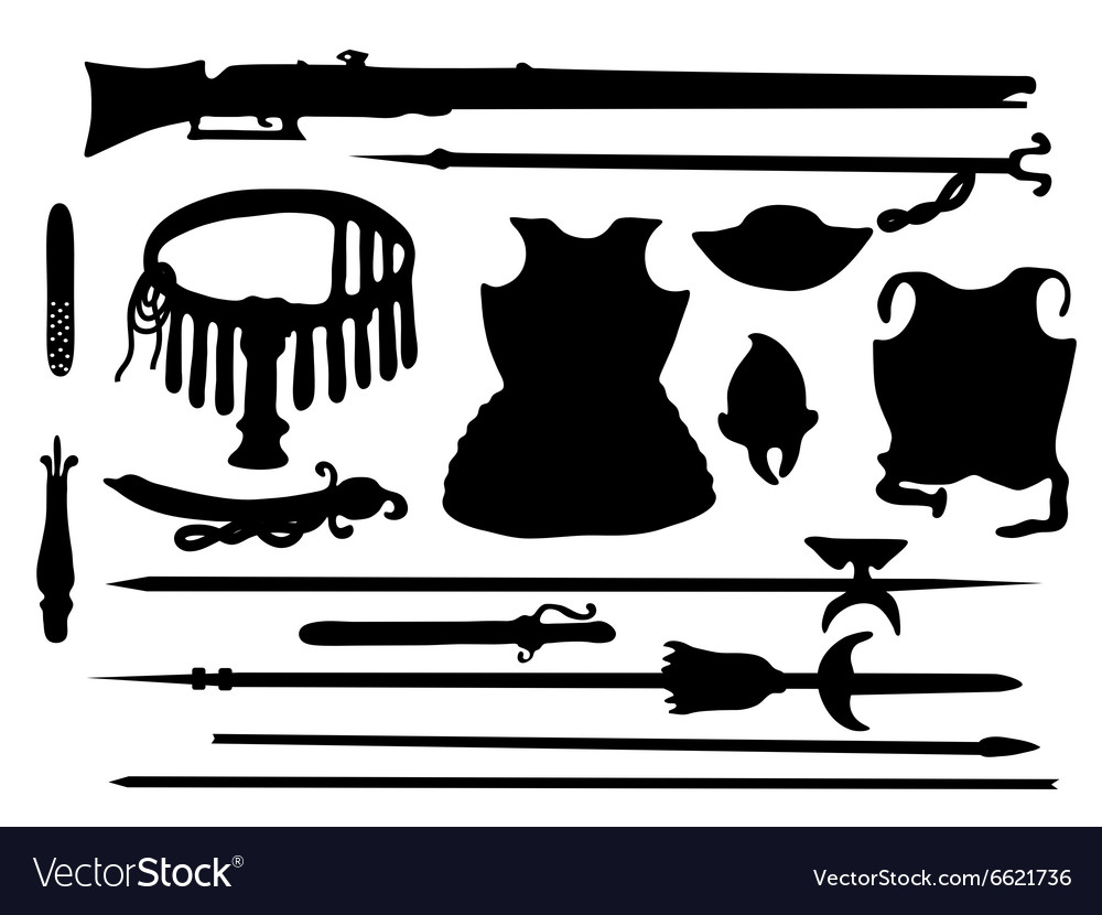 Collection of ancient arms Royalty Free Vector Image