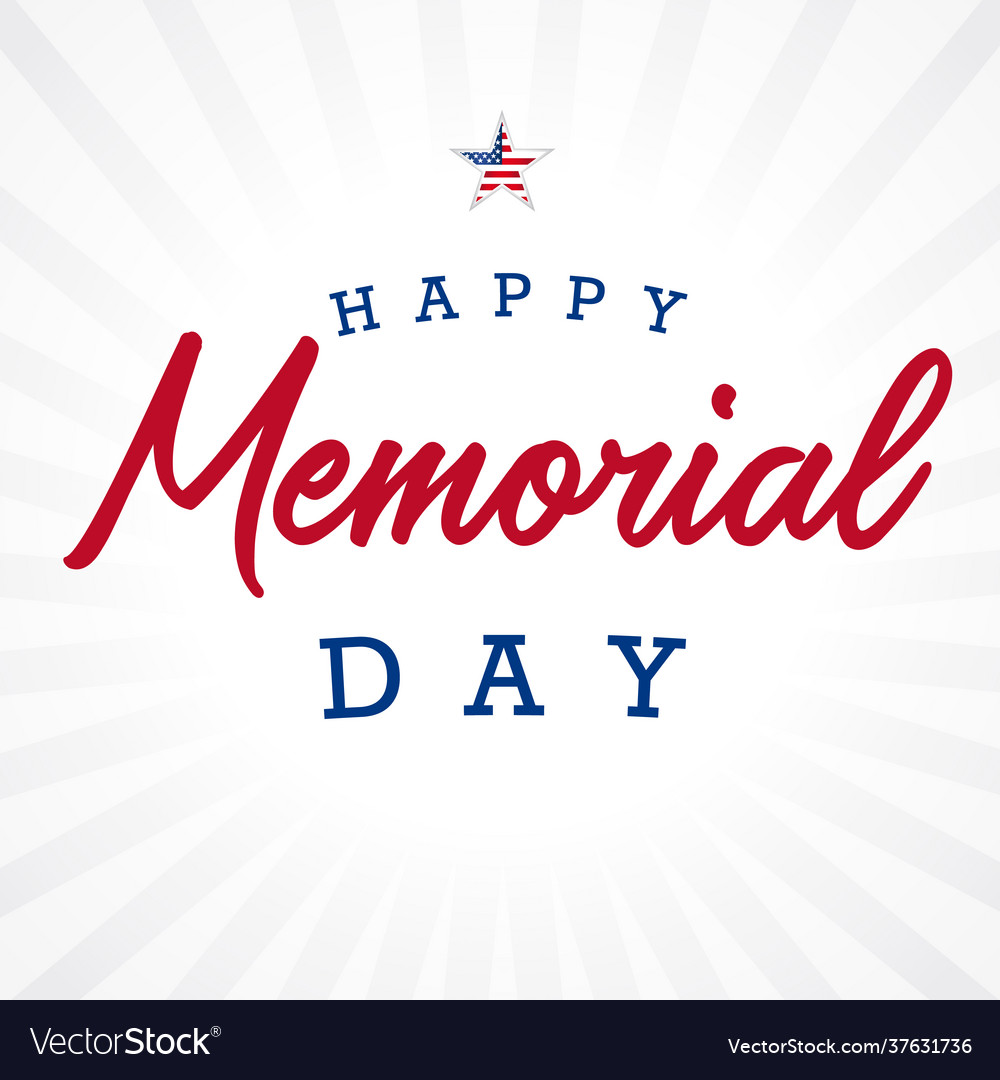 Happy memorial day usa light stripes Royalty Free Vector